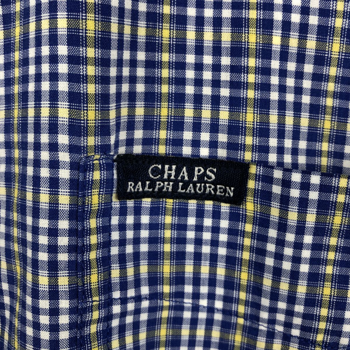 古着 ラルフローレン Ralph Lauren CHAPS チャップス 半袖 ボタンダウン チェックシャツ メンズL相当 /eaa668586 【中古】 【260823】