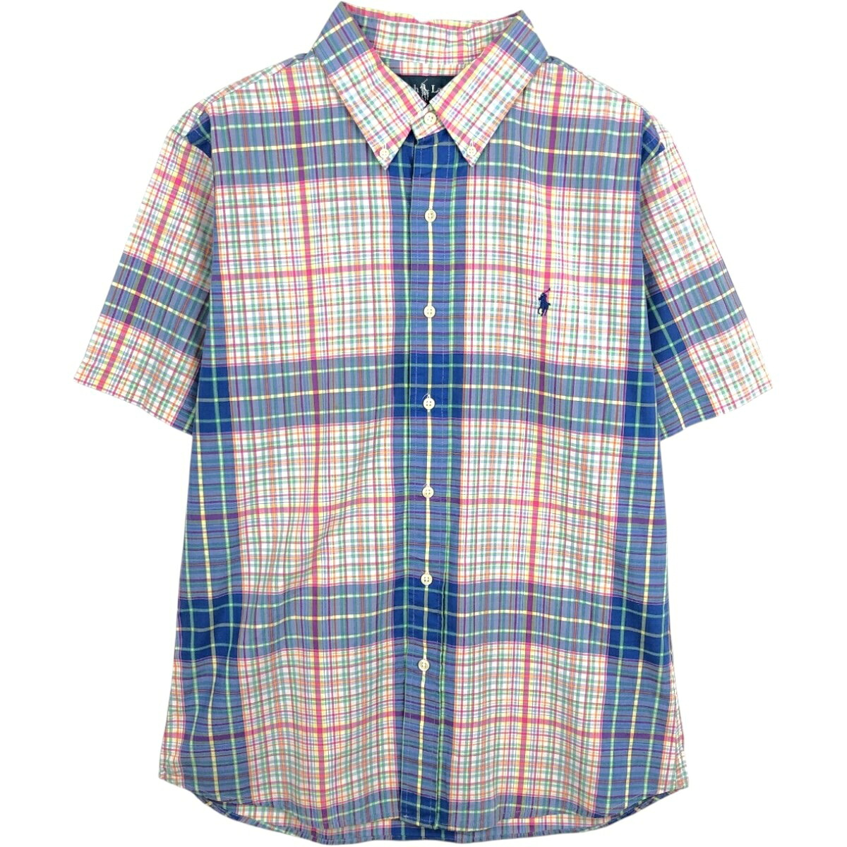 Ralph Lauren/ラルフローレン CUSTOM FIT 半袖 ボタンダウン チェックシャツ