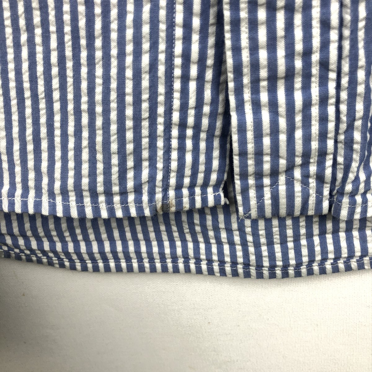 古着 ラルフローレン Ralph Lauren シアサッカー 半袖 ボタンダウン ストライプシャツ メンズL相当 /eaa668613 【中古】 【260823】
