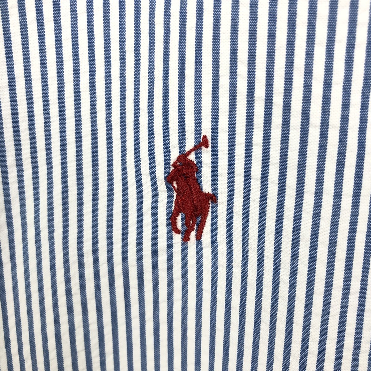 古着 ラルフローレン Ralph Lauren CLASSIC FIT クラシックフィット シアサッカー 半袖 ボタンダウン ストライプシャツ メンズXL相当 /eaa668614 【中古】 【260823】