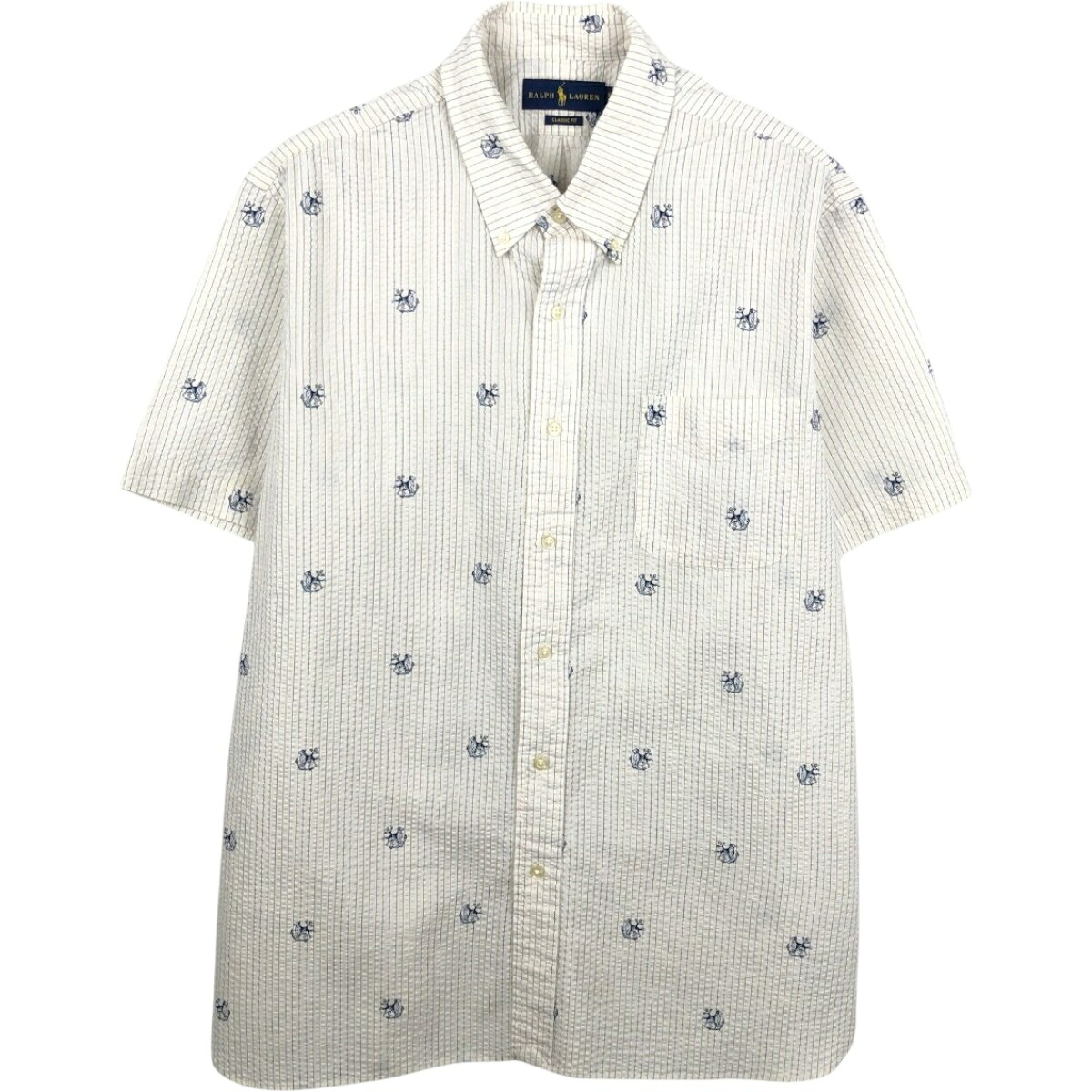 Ralph Lauren/ラルフローレン CLASSIC FIT クラシックフィット 半袖 ボタンダウン ストライプシャツ
