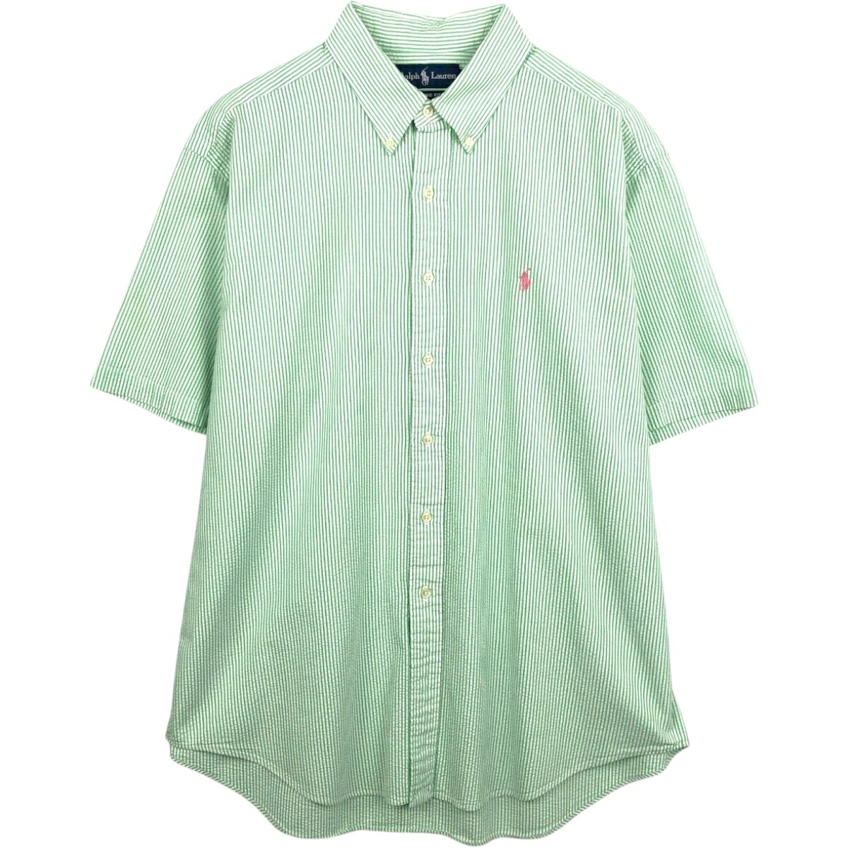 Ralph Lauren/ラルフローレン CLASSIC FIT クラシックフィット 半袖 ボタンダウン ストライプシャツ
