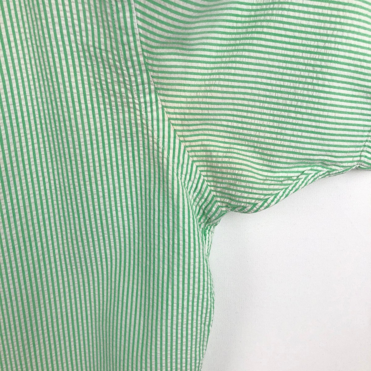 古着 ラルフローレン Ralph Lauren CLASSIC FIT クラシックフィット シアサッカー 半袖 ボタンダウン ストライプシャツ メンズXL相当 /eaa668618 【中古】 【260824】