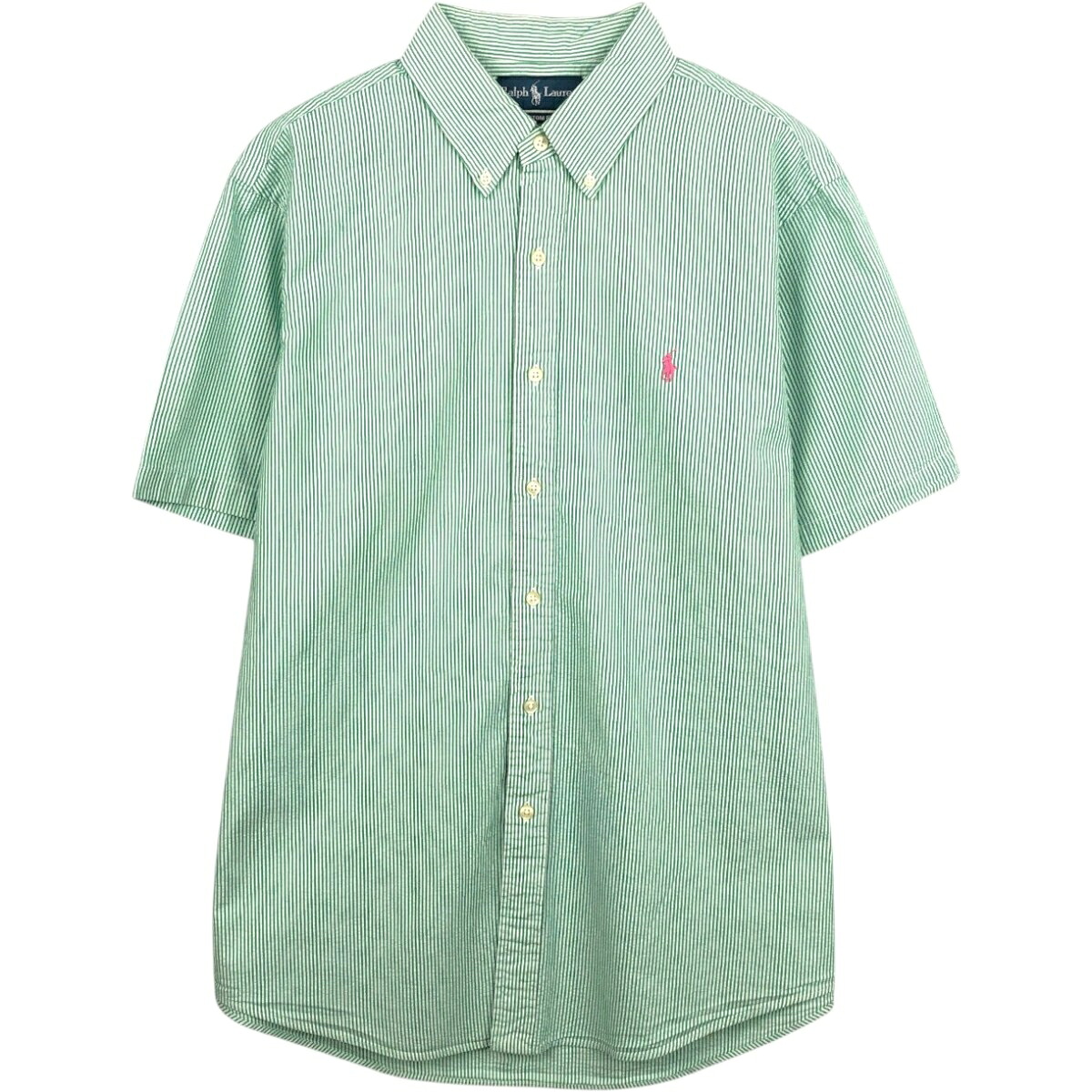 Ralph Lauren/ラルフローレン CUSTOM FIT 半袖 ボタンダウン ストライプシャツ