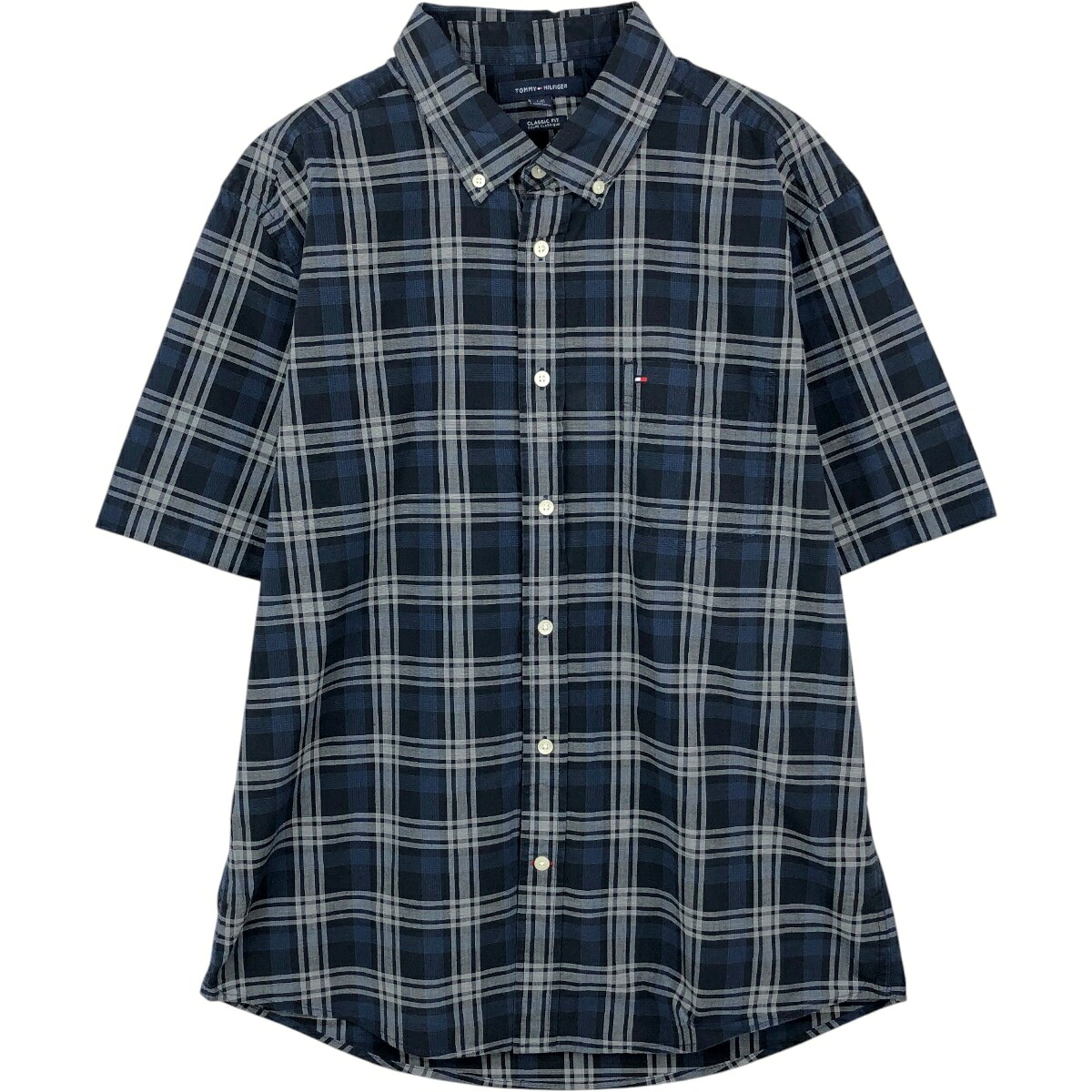 TOMMY HILFIGER/トミーヒルフィガー CLASSIC FIT 半袖 ボタンダウン チェックシャツ