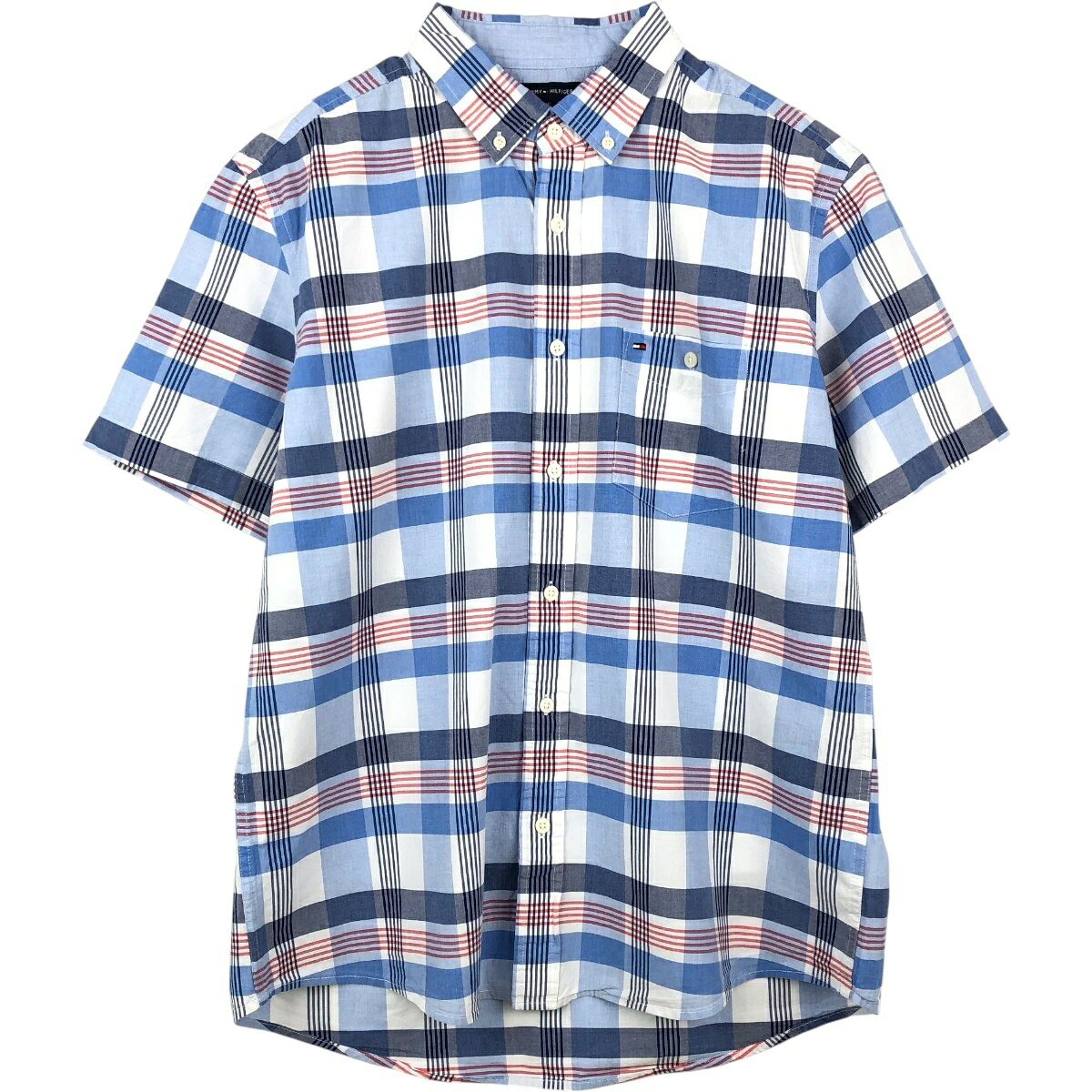 TOMMY HILFIGER/トミーヒルフィガー CLASSIC FIT 半袖 ボタンダウン チェックシャツ