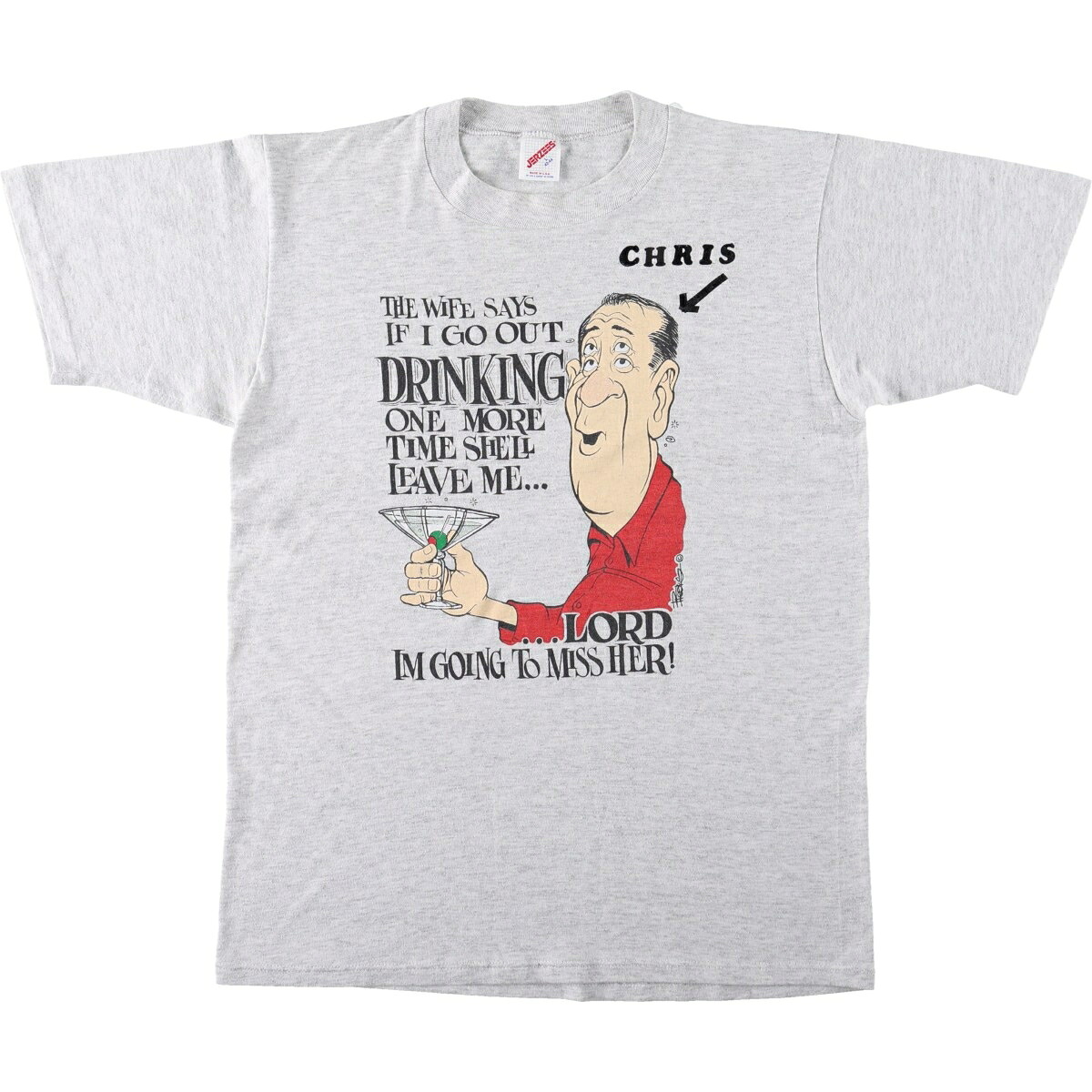Jerzees/ジャージーズ Rodney Dangerfield ロドニーデンジャーフィールド メッセージプリントTシャツ