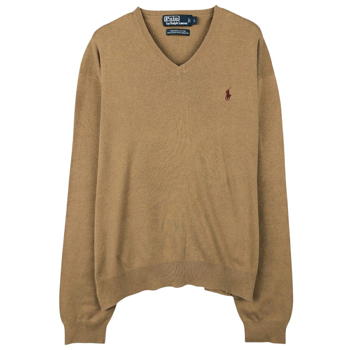 Ralph Lauren/ラルフローレン POLO by Ralph Lauren Vネック ピマコットンニットセーター