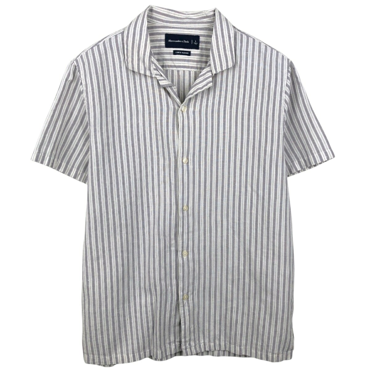 Abercrombie&Fitch/アバクロンビーアンドフィッチ LINEN BLEND 半袖 オープンカラー リネンシャツ