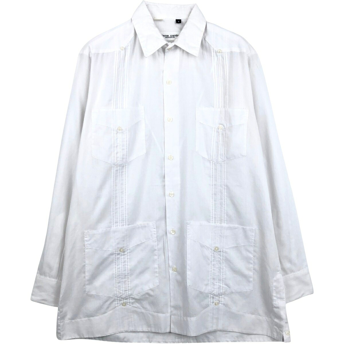 Pierre Cardin/ピエールカルダン MONSIEUR 長袖 メキシカンシャツ キューバシャツ