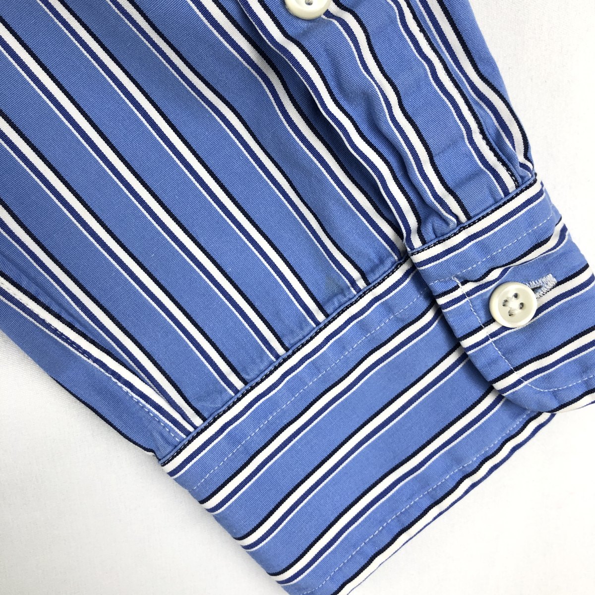 古着 ラルフローレン Ralph Lauren POLO by Ralph Lauren CUSTOM FIT 長袖 ボタンダウンストライプシャツ メンズL相当 /eaa662040 【中古】 【260816】