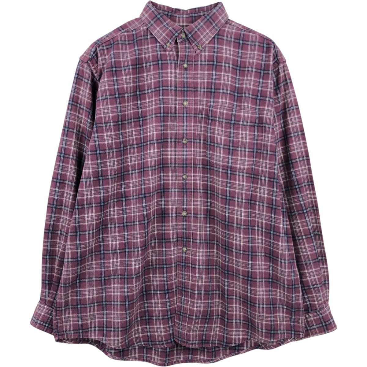L.L.Bean/エルエルビーン 長袖 ボタンダウン フランネルチェックシャツ