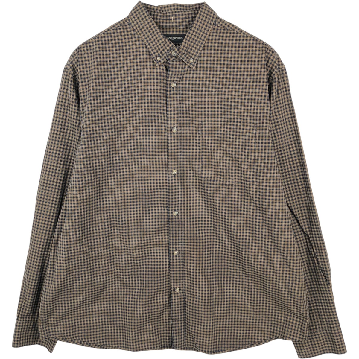 BANANA REPUBLIC/バナナリパブリック UNTUCKED FIT 長袖 ボタンダウンチェックシャツ