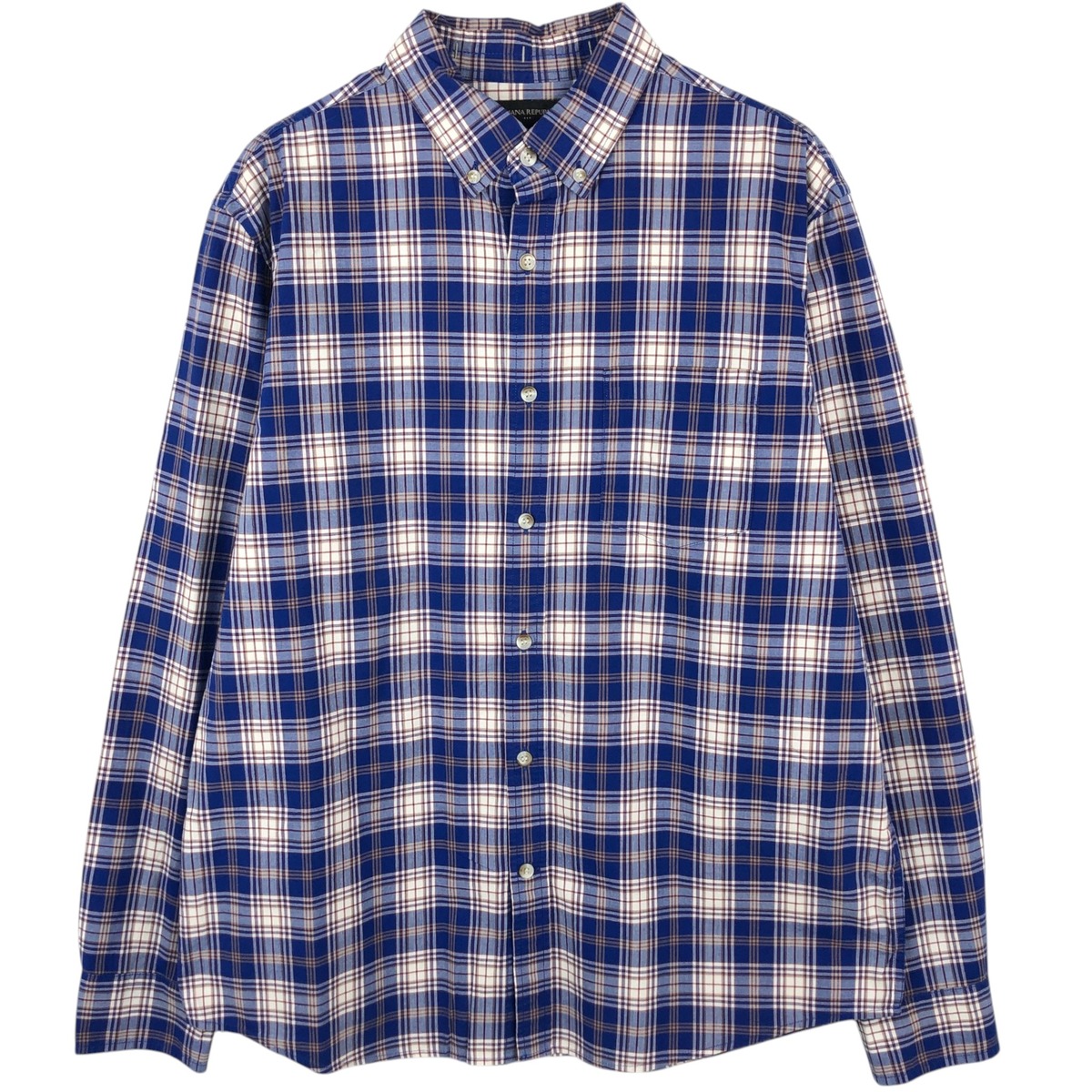 BANANA REPUBLIC/バナナリパブリック UNTUCKED FIT 長袖 ボタンダウンチェックシャツ