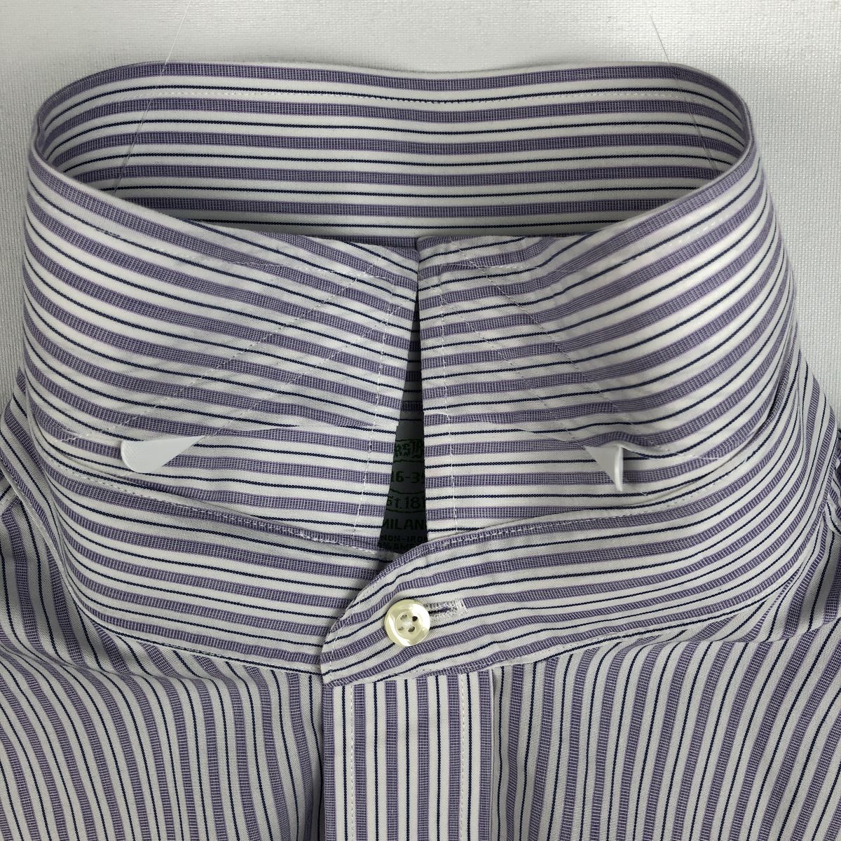 古着 ブルックスブラザーズ Brooks Brothers Est.1818 ワイドカラー 長袖 コットンストライプシャツ メンズL相当 /eaa662853 【中古】 【260816】
