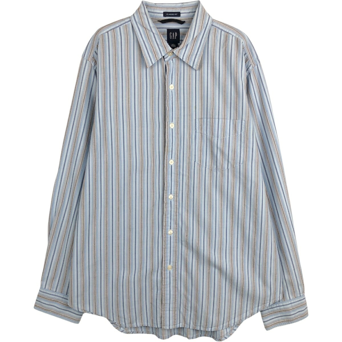 GAP/ギャップ CLASSIC FIT 長袖 コットンストライプシャツ