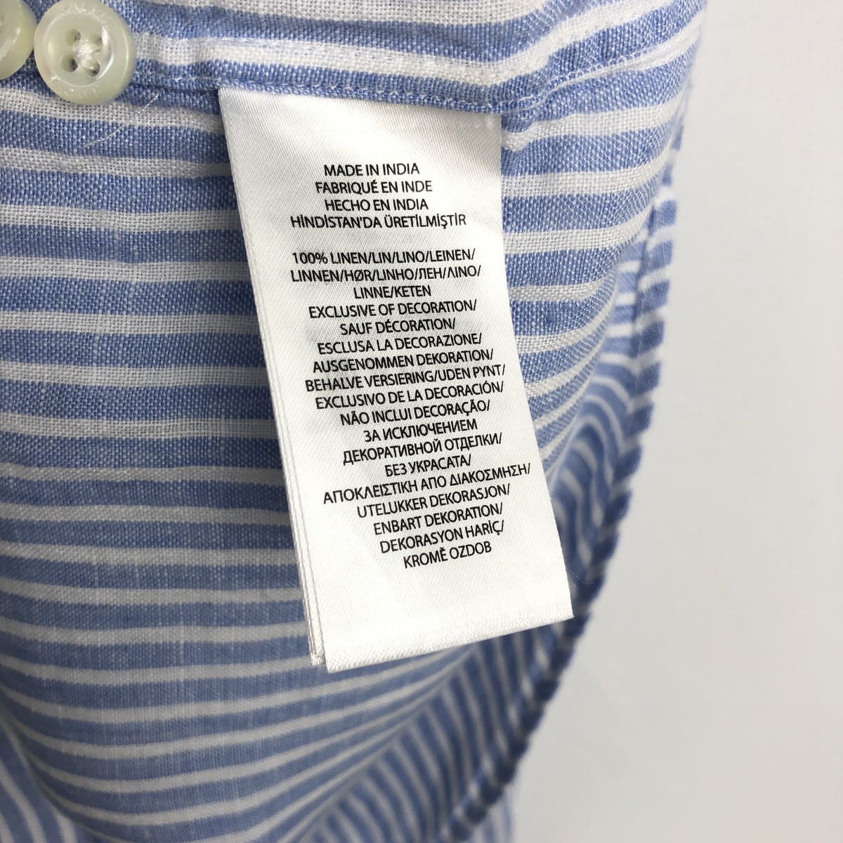 古着 ラルフローレン Ralph Lauren ストライプ柄 長袖 リネン ボタンダウンシャツ メンズXL相当 /eaa662893 【中古】 【260824】