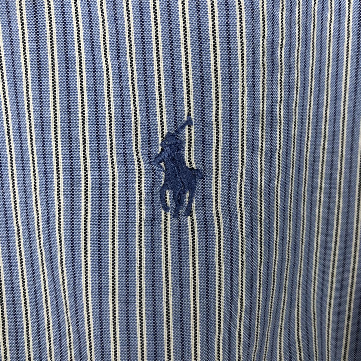 古着 ラルフローレン Ralph Lauren SLIM FIT マルチストライプ 長袖 ボタンダウンストライプシャツ メンズL相当 /eaa663256 【中古】 【260814】