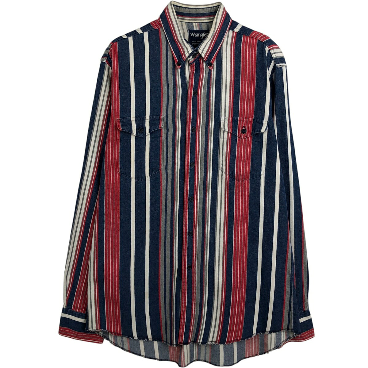 Wrangler/ラングラー REGULAR FIT 長袖 ボタンダウンデニムシャツ