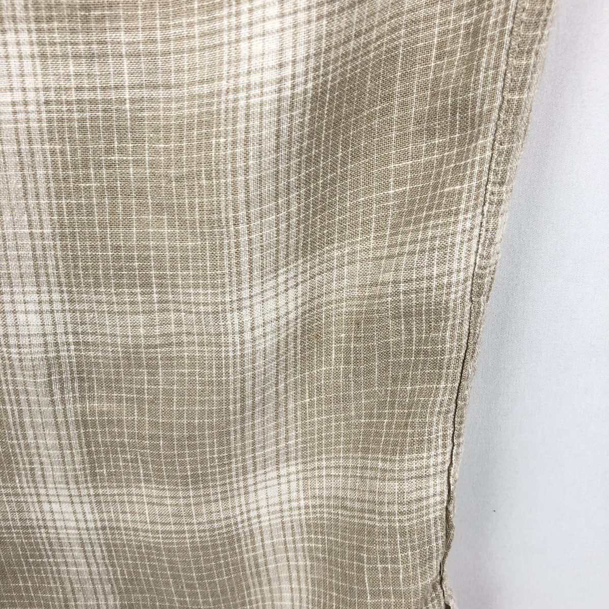 古着 ハガー HAGGAR WASHABLE LINEN オンブレチェック 半袖 オープンカラー レーヨン×リネンシャツ ボックスシャツ メンズL相当 /eaa663831 【中古】 【260807】