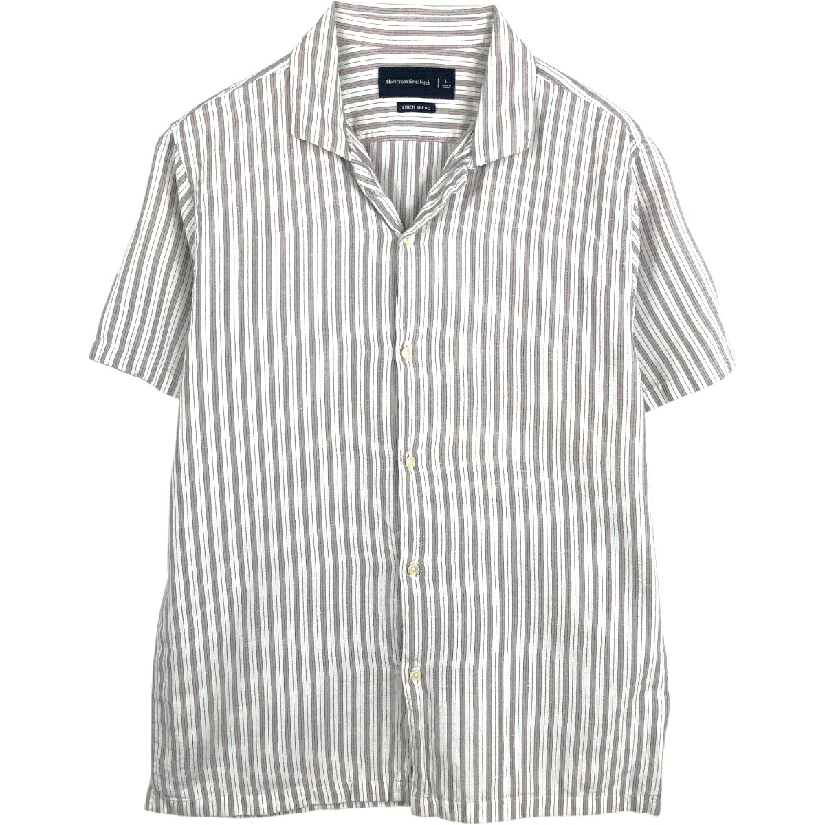 Abercrombie&Fitch/アバクロンビーアンドフィッチ LINEN BLEND 半袖 オープンカラー リネンシャツ