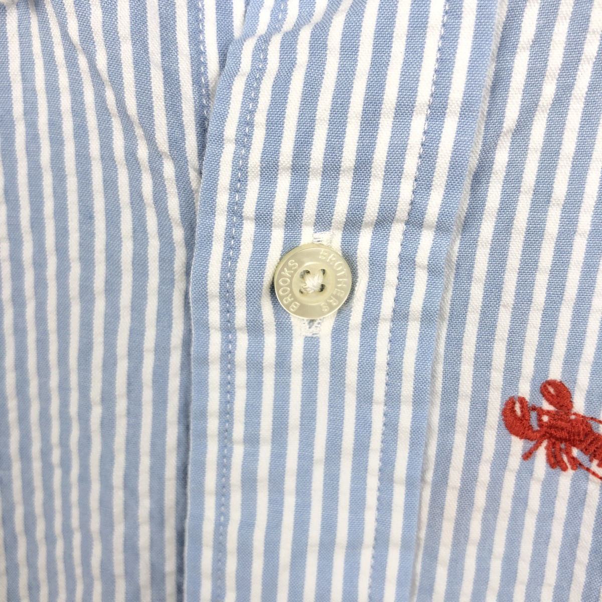 古着 ブルックスブラザーズ Brooks Brothers Est.1818 総柄 シアサッカー 半袖 ボタンダウン ストライプシャツ メンズM相当 /eaa670007 【中古】 【260814】
