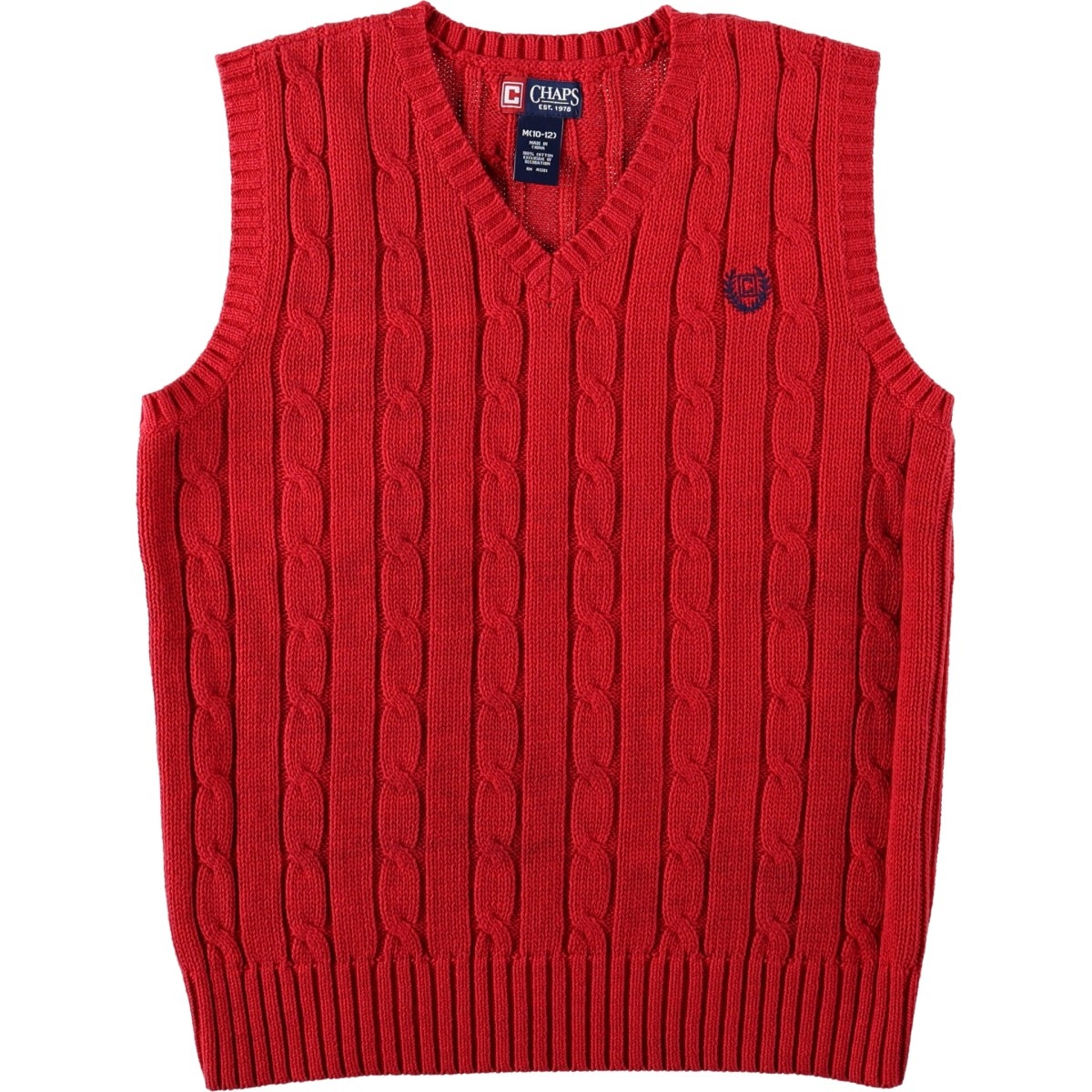 CHAPS/チャップス Vネック コットンニットベスト