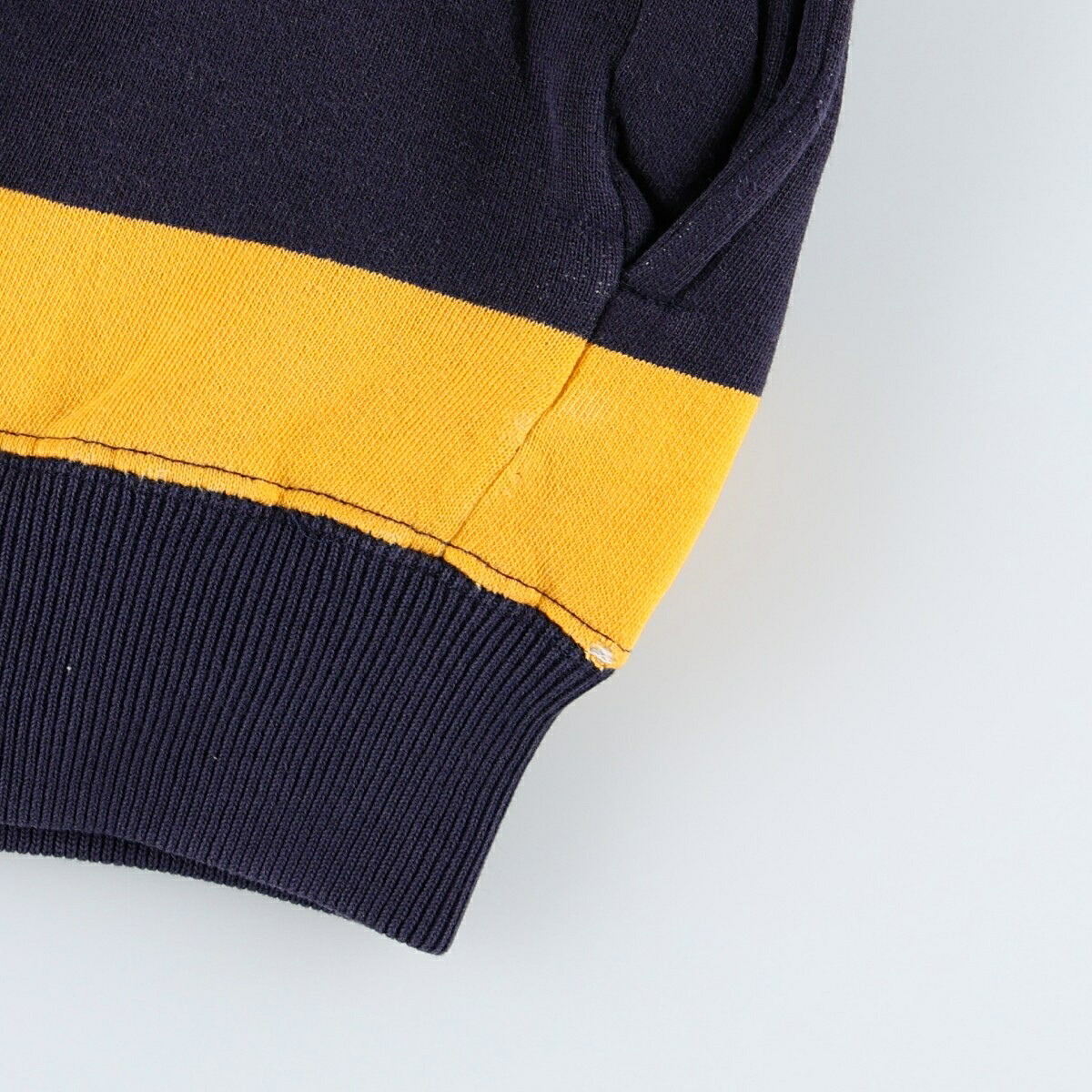 古着 80年代 ラルフローレン Ralph Lauren POLO by Ralph Lauren ボーダー柄 襟付き ハーフジップスウェットシャツ トレーナー レディースL相当 ヴィンテージ /eaa670447 【中古】 【260824】