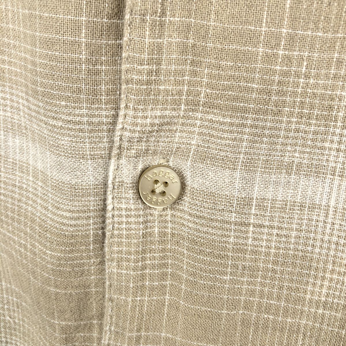 古着 ハガー HAGGAR WASHABLE LINEN オンブレチェック 半袖 オープンカラー レーヨン×リネンシャツ ボックスシャツ メンズXL相当 /eaa670504 【中古】 【260825】