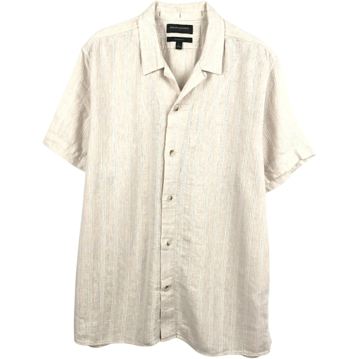 BANANA REPUBLIC/バナナリパブリック STANDARD FIT 半袖 オープンカラー リネンシャツ