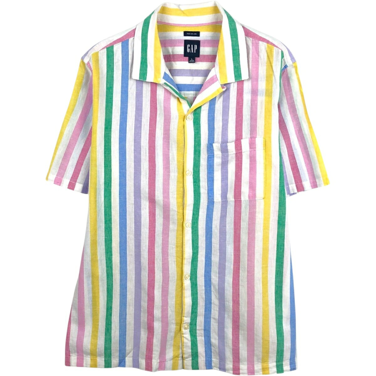 GAP/ギャップ 半袖 オープンカラー リネンシャツ