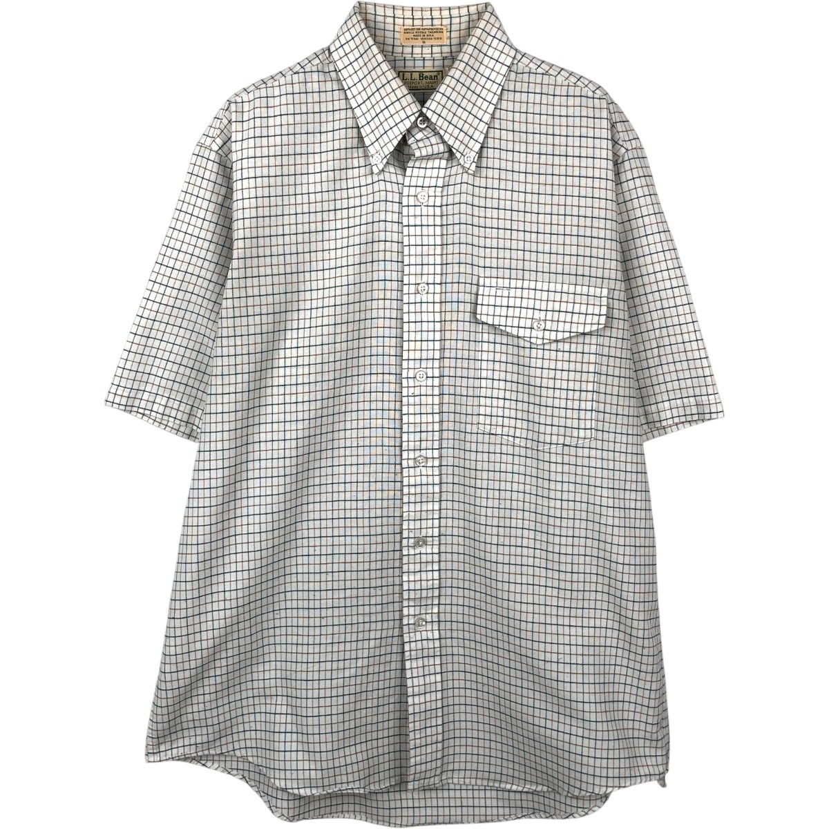 L.L.Bean/エルエルビーン 半袖 ボタンダウン チェックシャツ