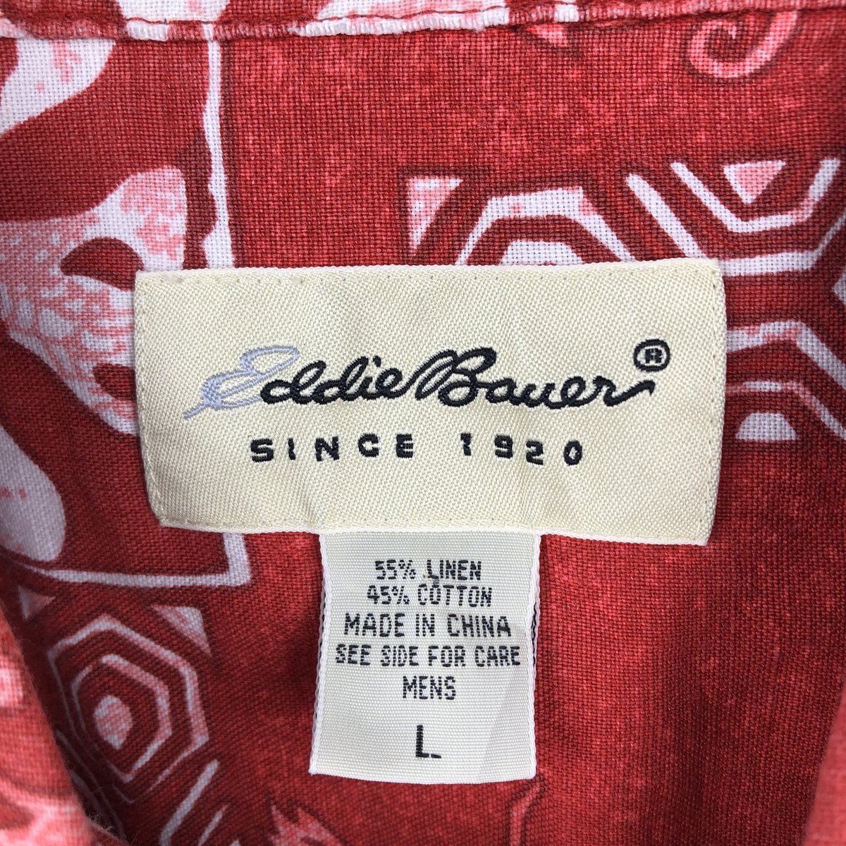 古着 90～00年代 エディーバウアー Eddie Bauer 総柄 半袖 リネンシャツ メンズL相当 ヴィンテージ /eaa670708 【中古】 【260829】