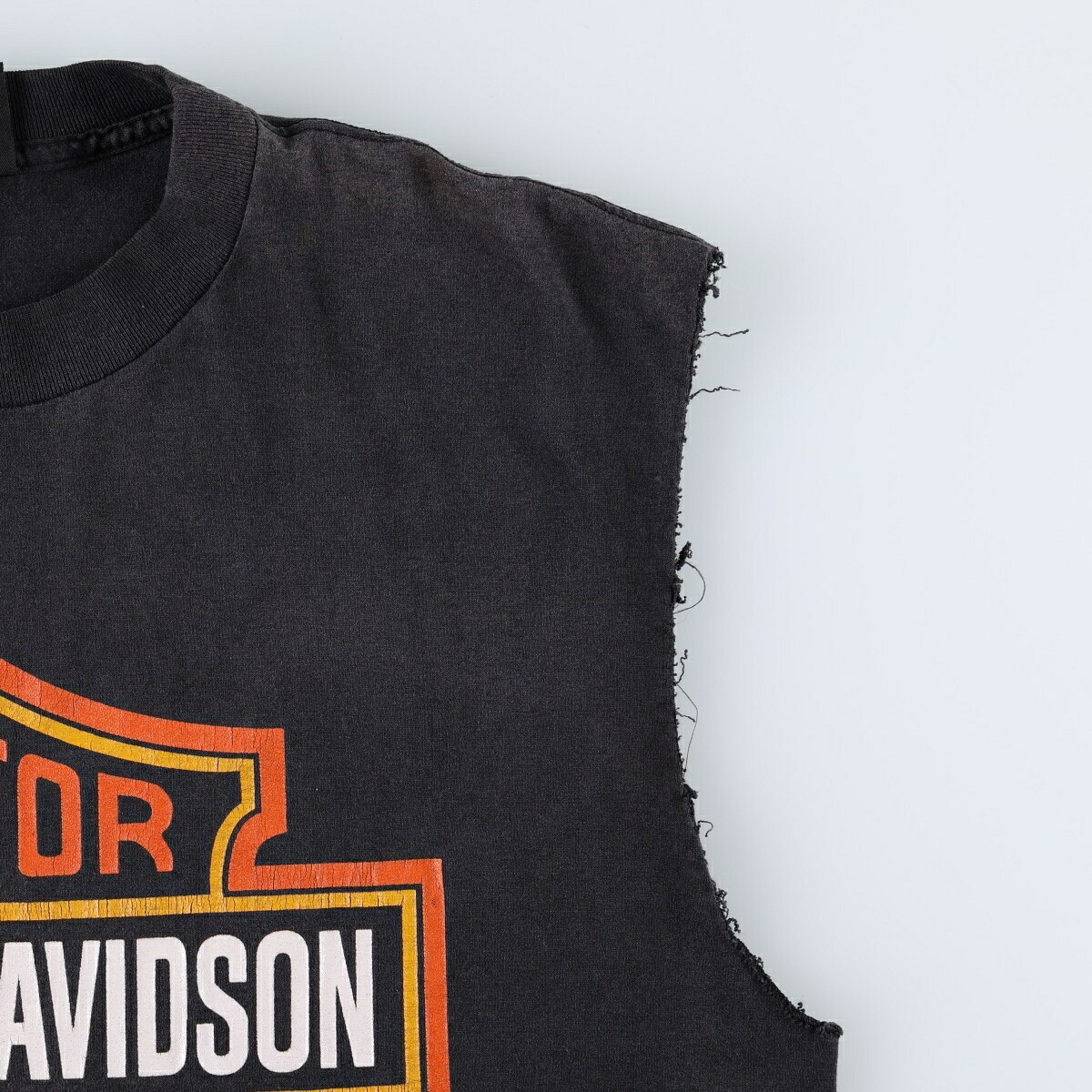 古着 90年代 ハーレーダビッドソン Harley-Davidson 3D EMBLEM カットオフ ノースリーブ モーターサイクル バイクTシャツ USA製 メンズXL相当 /evb035621 【中古】 【260807】 【V2608】