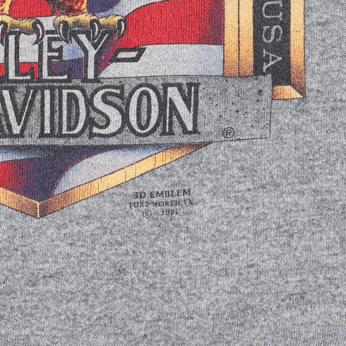 古着 90年代 ハーレーダビッドソン Harley-Davidson 3D EMBLEM 鷲柄 イーグル柄 星条旗柄 アドバタイジング スウェットシャツ トレーナー USA製 メンズL相当 ヴィンテージ /evb035641 【中古】 【260807】 【V2608】