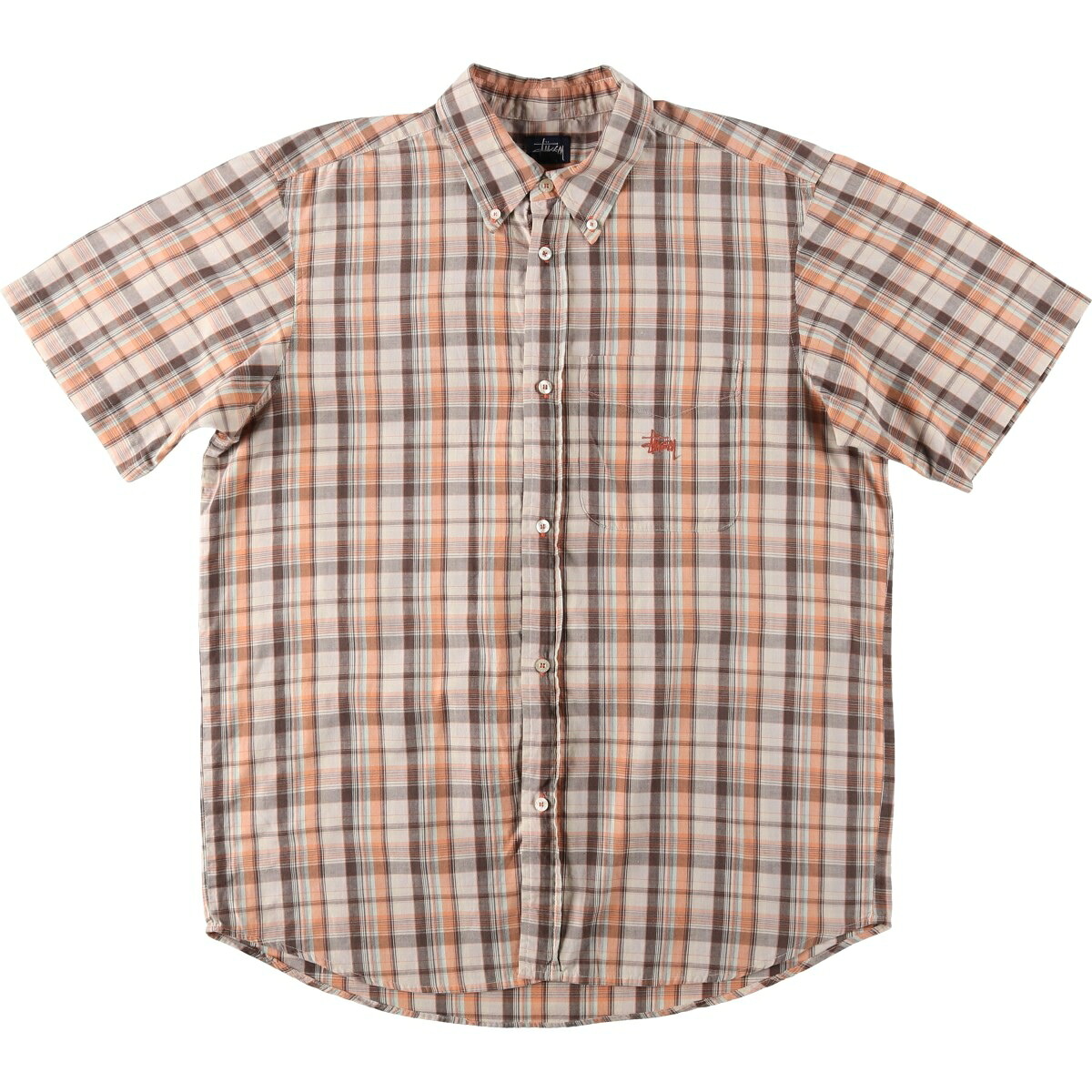 STUSSY/ステューシー 半袖 ボタンダウン チェックシャツ